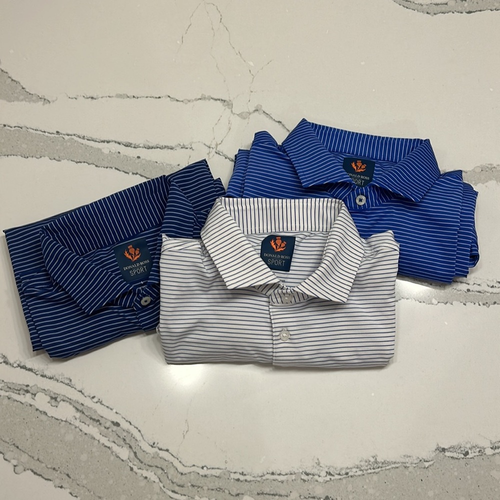 THREE (3) Donald Ross Sport Men’s Golf Polo’s, Size Large